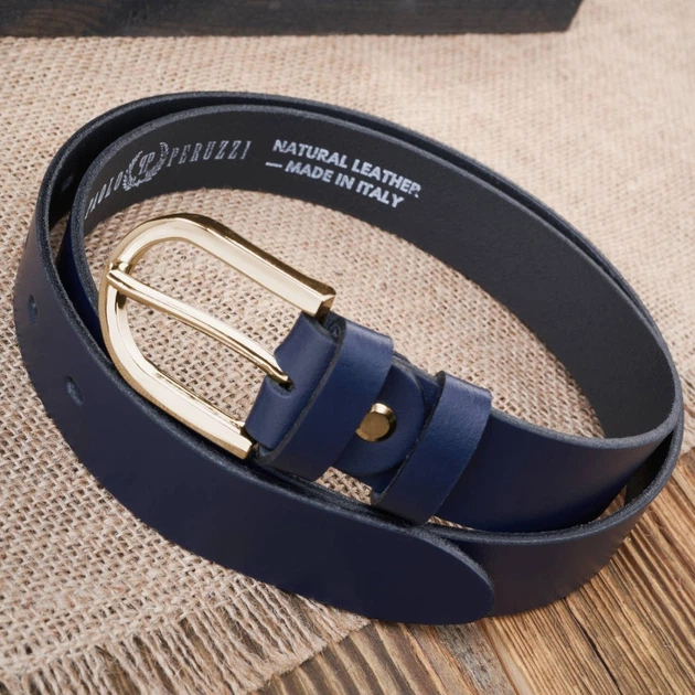 Pasek damski skórzany z klamrą Paolo Peruzzi PG-01-DBZ 110 cm Granatowy (5905567215117) - obraz 3