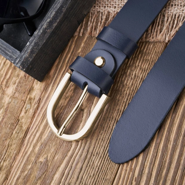 Pasek damski skórzany z klamrą Paolo Peruzzi PG-01-DBZ 110 cm Granatowy (5905567215117) - obraz 4
