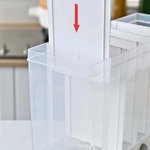 Диспенсер для сыпучих продуктов на 6 отсеков multifunctional household rice bucket - изображение 4