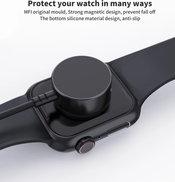 Ładowarka indukcyjna CHOETECH T319 USB-C MFI dla Apple Watch 5 W Black (6932112102454) - obraz 6