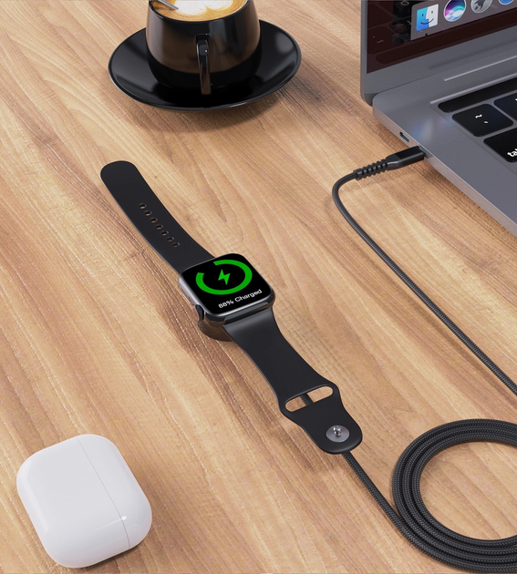 Ładowarka indukcyjna CHOETECH T319 USB-C MFI dla Apple Watch 5 W Black (6932112102454) - obraz 8