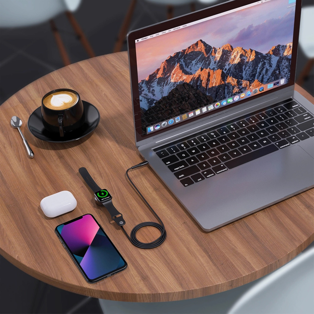 Ładowarka indukcyjna CHOETECH T319 USB-C MFI dla Apple Watch 5 W Black (6932112102454) - obraz 11