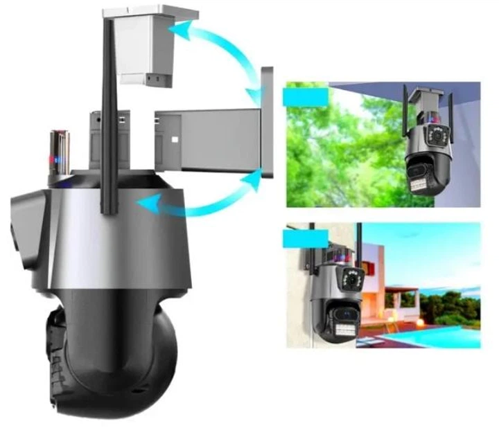 Уличная охранная поворотная WIFI камера Generic Dual Lens Zoom 8MP сирена, зум, iCSee удаленным доступом онлайн - Фото 3 Уличная охранная поворотная WIFI камера Generic Dual Lens Zoom 8MP сирена, зум, iCSee удаленным доступом онлайн - изображение 3