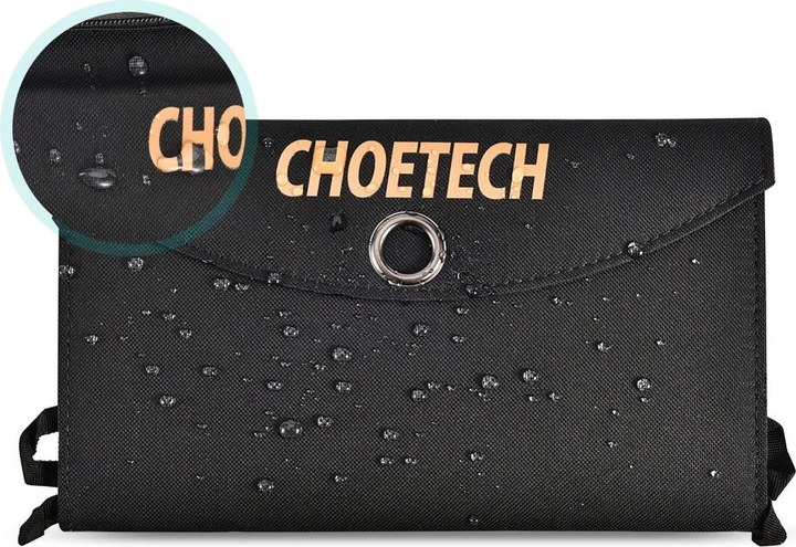 Ładowarka solarna CHOETECH SC001 19 W 2 x USB-A Black (6971824970470) - obraz 4
