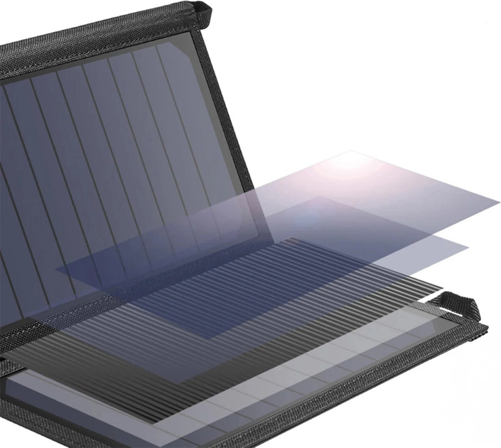 Ładowarka solarna CHOETECH SC001 19 W 2 x USB-A Black (6971824970470) - obraz 6