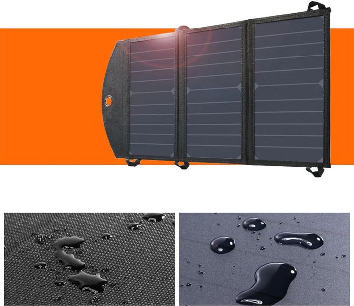 Ładowarka solarna CHOETECH SC001 19 W 2 x USB-A Black (6971824970470) - obraz 7