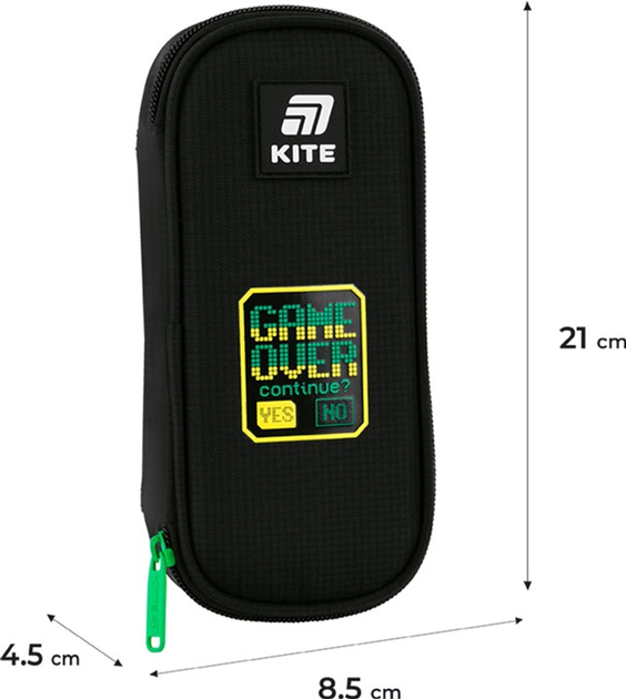 Пенал шкільний Kite Game Over 21x8.5x4.5 см Чорний (K25-662-6) - зображення 3