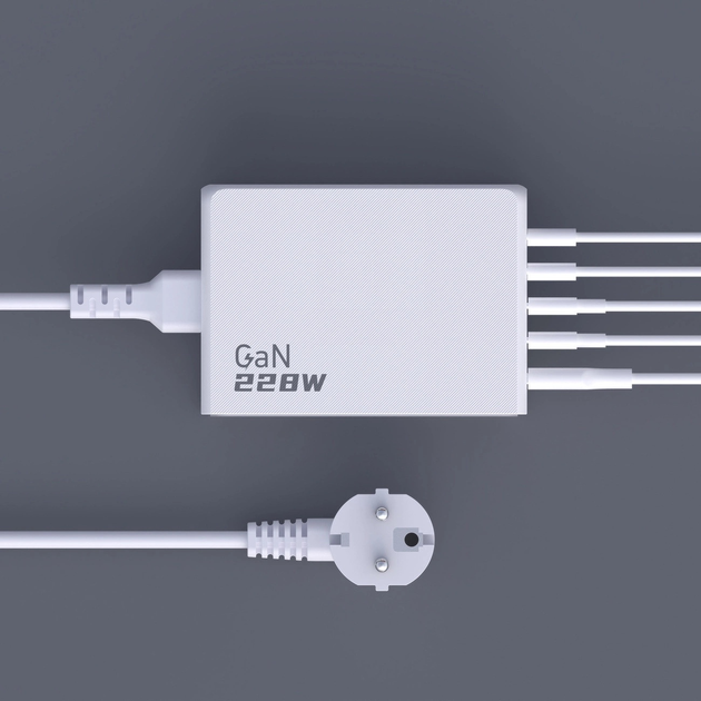 Ładowarka biurkowa Dudao A228EU GaN 228 W PD 4 x USB-C + USB-A White (6976625331376) - obraz 10