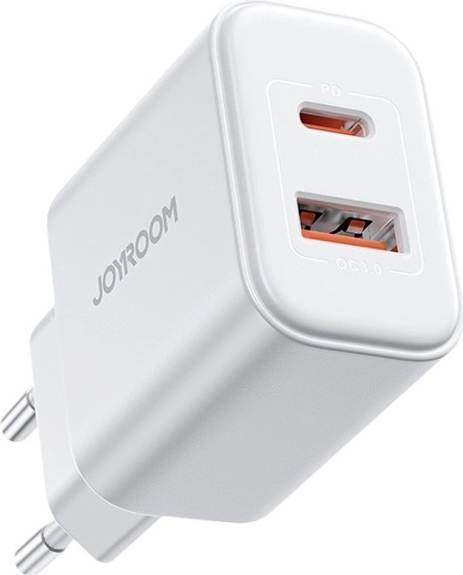 Ładowarka sieciowa JOYROOM JR-TCF05 GaN PD 20 W USB-C + USB-A z kablem USB-C White (6941237128782) - obraz 3