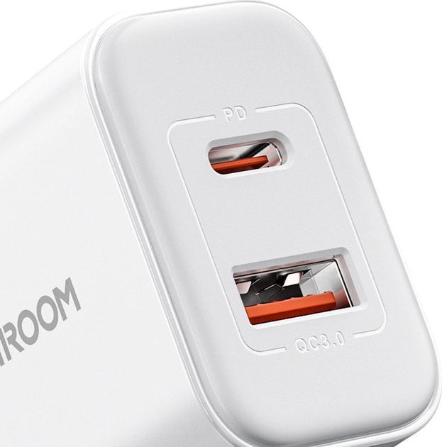 Ładowarka sieciowa JOYROOM JR-TCF05 GaN PD 20 W USB-C + USB-A z kablem USB-C White (6941237128782) - obraz 10