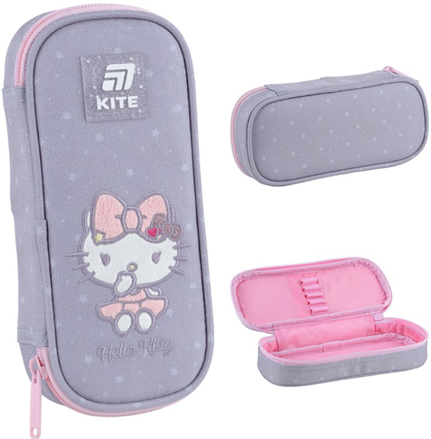 Пенал шкільний Kite Hello Kitty 21x8.5x4.5 см Сірий (HK25-662-1) - зображення 2