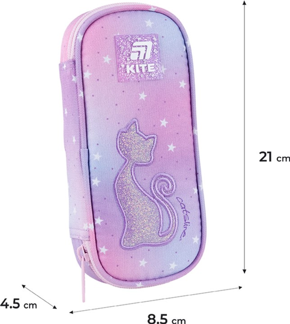 Пенал шкільний Kite Catsline 21x8.5x4.5 см Фіолето-рожевий (K25-662-19) - зображення 3