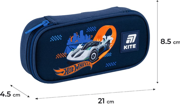 Пенал шкільний Kite Hot Wheels 21x8.5x4.5 см Синій (HW25-662-2) - зображення 3