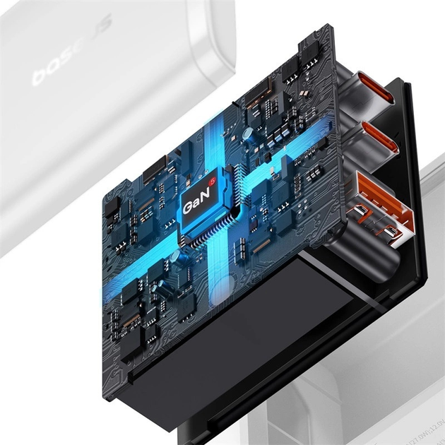 Мережевий зарядний пристрій Baseus 65 Вт Cube Pro 2 x USB-C + USB White (P10152301213-00) - зображення 6