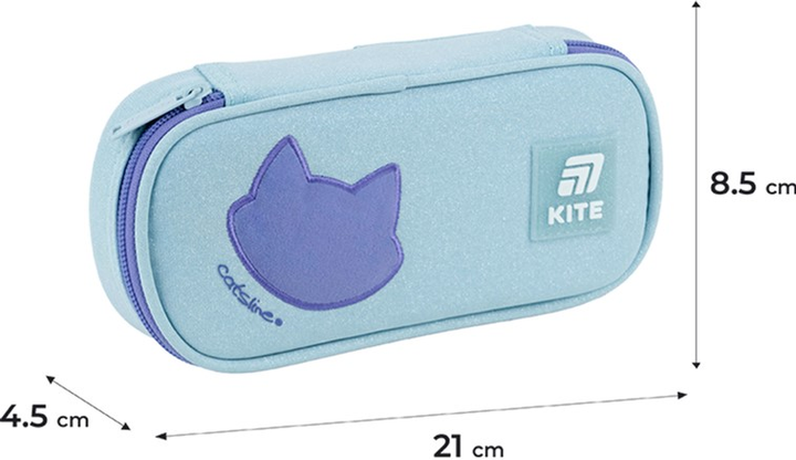 Пенал шкільний Kite Catsline 21x8.5x4.5 см Бірюзовий (K25-662-5) - зображення 3