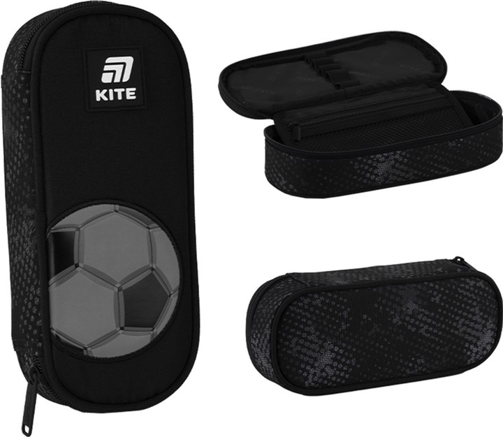 Пенал шкільний Kite Football 22x8.5x4.5 см Чорний (K25-599-4) - зображення 2