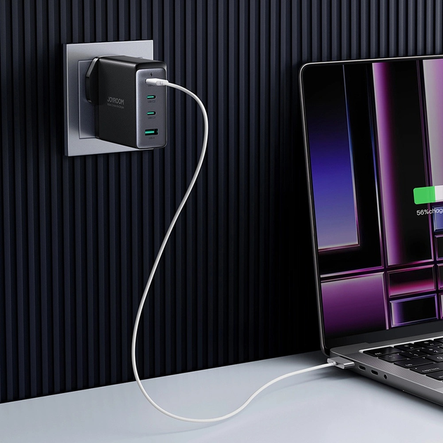 Ładowarka sieciowa JOYROOM GaN 140 W 3 x USB-C + USB-A wtyczka UK Black (JR-TCG05UK) - obraz 14