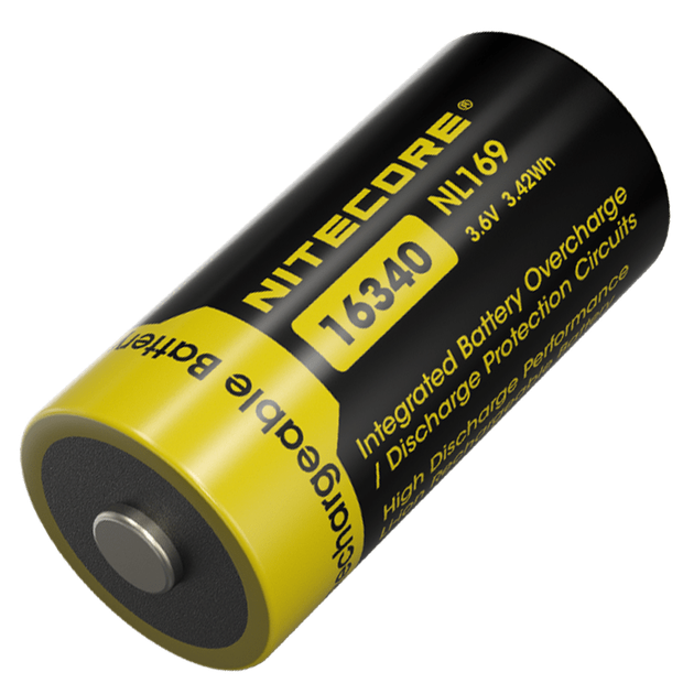 Акумулятор літієвий Li-Ion CR123A Nitecore NL169 3.6V (950mAh), захищений - Фото 1 Акумулятор літієвий Li-Ion CR123A Nitecore NL169 3.6V (950mAh), захищений - изображение 1