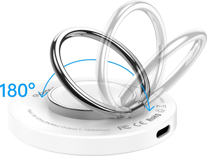 Ładowarka indukcyjna CHOETECH T603-F MagSafe z uchwytem White (6932112104939) - obraz 3