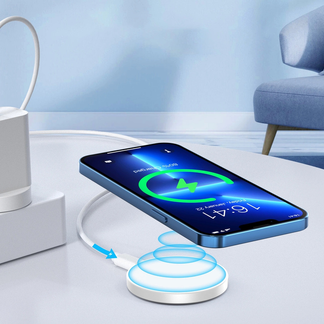 Ładowarka indukcyjna CHOETECH T603-F MagSafe z uchwytem White (6932112104939) - obraz 8