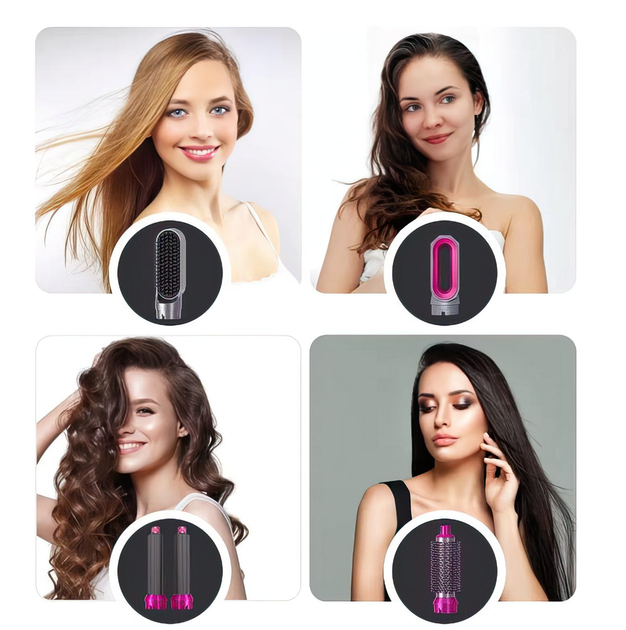 Мультистайлер 5 в 1 hot air styler с насадками стайлер фен щетка браш для завивки укладки волос и придания объема HAIR BRUSH Star23 чехол кейс тубус - изображение 10