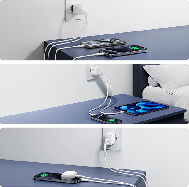 Мережевий зарядний пристрій JOYROOM JR-TCF12 2 x USB-C 20 Вт QC 3.0 White (6956116722869) - зображення 14