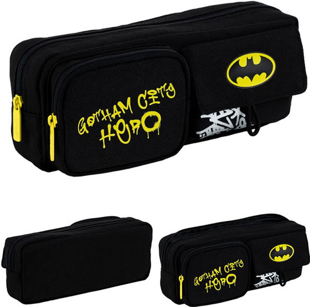 Пенал шкільний Kite DC Batman 8х21х7 см Чорний (DC25-2701) - зображення 2
