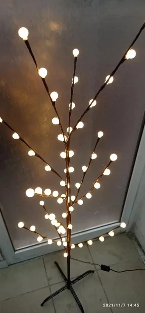 Ночник Новогоднее светящееся светодиодное Дерево-гирлянда 150 см 72 LED Шарики AD-17 теплый белый ночное освещение, детское освещение, лампа ночная, ночной светильник - Фото 1 Ночник Новогоднее светящееся светодиодное Дерево-гирлянда 150 см 72 LED Шарики AD-17 теплый белый ночное освещение, детское освещение, лампа ночная, ночной светильник - изображение 1