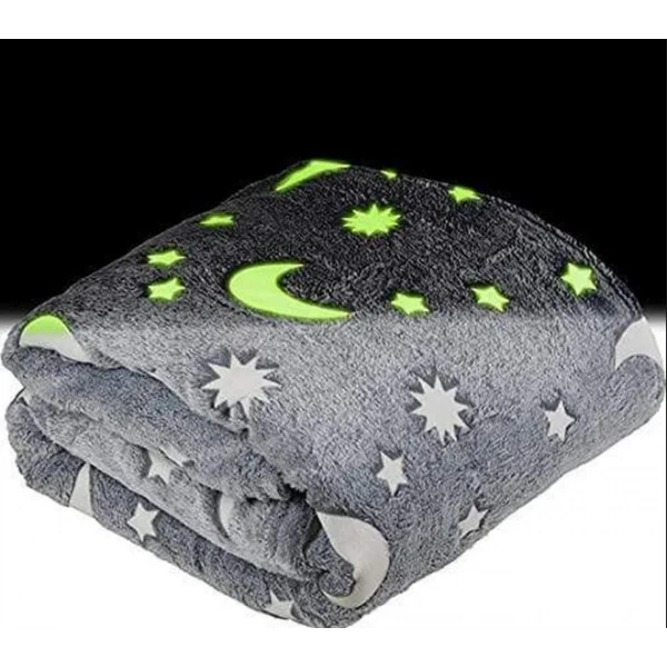 Светящийся теплый и нежный плед для детей и подростков 150x200 Magic Blanket Серый (51901CS607) - Фото 1 Светящийся теплый и нежный плед для детей и подростков 150x200 Magic Blanket Серый (51901CS607) - изображение 1