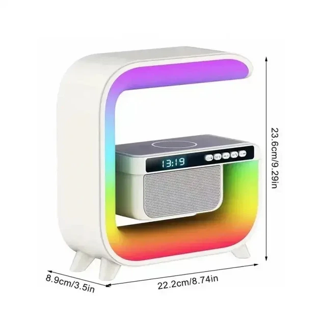 Ночник аккумуляторный RGB G3 с беспроводной зарядкой и Bluetooth колонкой 3W Smart Light Sound Machine (61901TT603) - Фото 2 Ночник аккумуляторный RGB G3 с беспроводной зарядкой и Bluetooth колонкой 3W Smart Light Sound Machine (61901TT603) - изображение 2