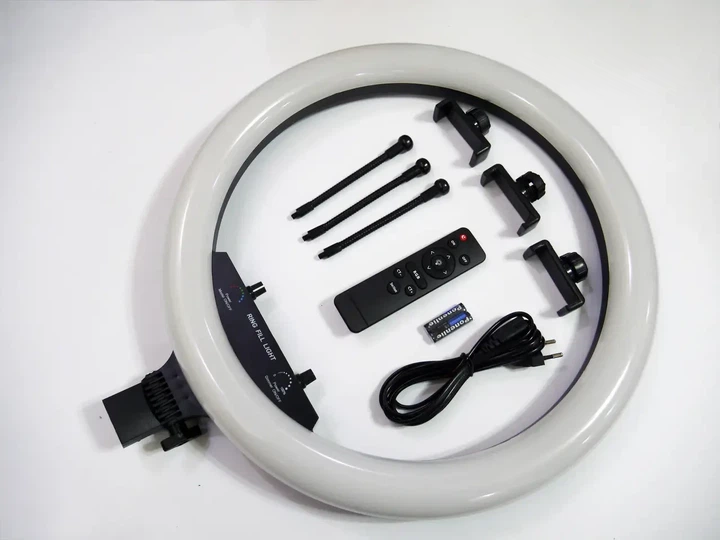 Кольцевая лампа RGB Ring Light LED Черный 3 крепления MJ-18 55.5 см (YU8SH6912) - изображение 5