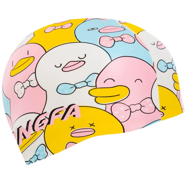 Шапочка для плавания детская силиконовая Yingfa Junior 0012-1 Pink-Yellow-Blue - изображение 3