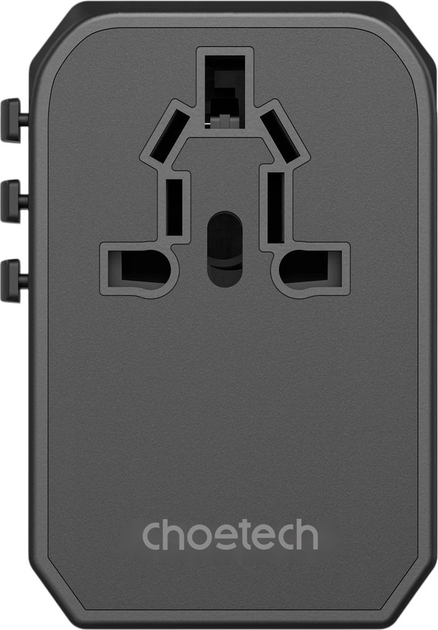 Мережевий зарядний пристрій CHOETECH PD6045 2 x USB-C + 2 x USB-A 45 Вт US/EU/UK/AU Black (6932112106209) - зображення 4