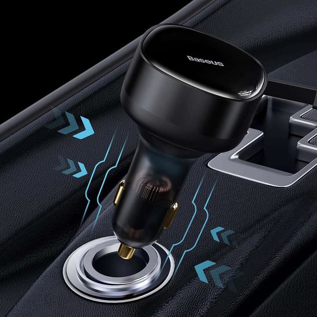 Ładowarka samochodowa Baseus Enjoyment 2 w 1 33 W 2 x USB-C Black (C00035500111-00) - obraz 7