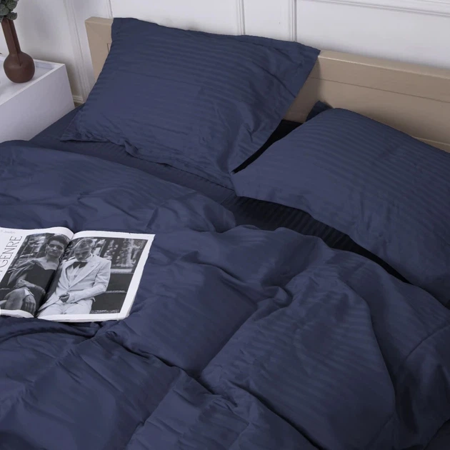 Пододеяльник MirSon 200х220 Satin Stripe 30-0020 Smoky Blue (2200005255506) - изображение 2