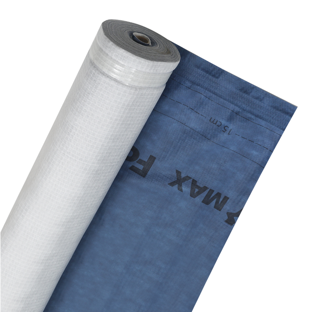 Диффузионная мембрана Fortex Max + 2 Tape, 1,5х50 м, 75 м2, синяя/серая, 160 г/м2 - изображение 7