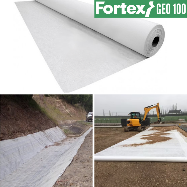 Геотекстиль нетканий PP Fortex Geo 100 г/м2, 2 х 50 м, 100 м2 - зображення 11