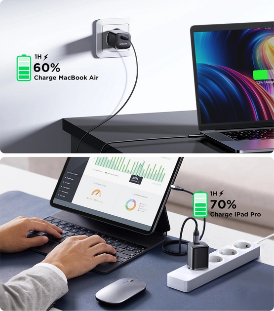 Ładowarka sieciowa JOYROOM JR-TCF07EU Speed Series 30 W USB-C PD/QC/AFC/FCP Black (6956116766283) - obraz 8