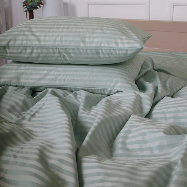Комплект постельного белья Mirson Двуспальный 175х210 см Royal Soft Stripe 30-0031 Jesse Сатин (2200009298844) - изображение 3