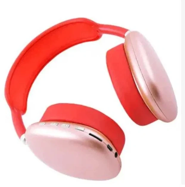 Беспроводные Красные Bluetooth-наушники Macaron P9 Max: глубокий бас, шумоподавление, микрофон, 40 мм динамики - изображение 2