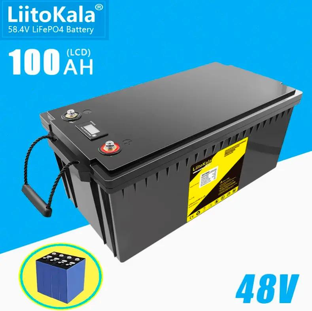Аккумуляторная батарея Liitokala LiFePO4 100Ah 48V LCD - изображение 1