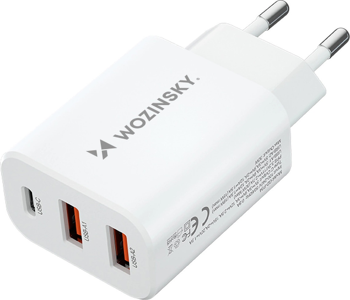 Ładowarka sieciowa Wozinsky CWCUCW 30 W 2 x USB-A + USB-C White (5907769308567) - obraz 3