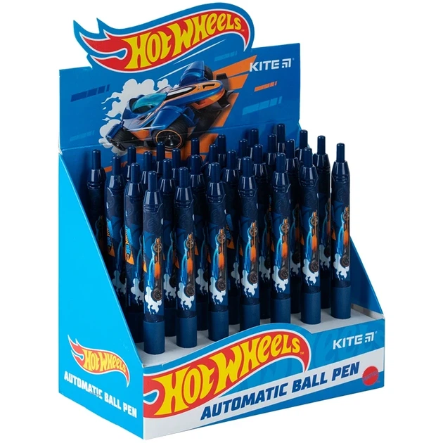 Ручка кулькова автоматична Kite Hot Wheels HW24-039, синя - изображение 2