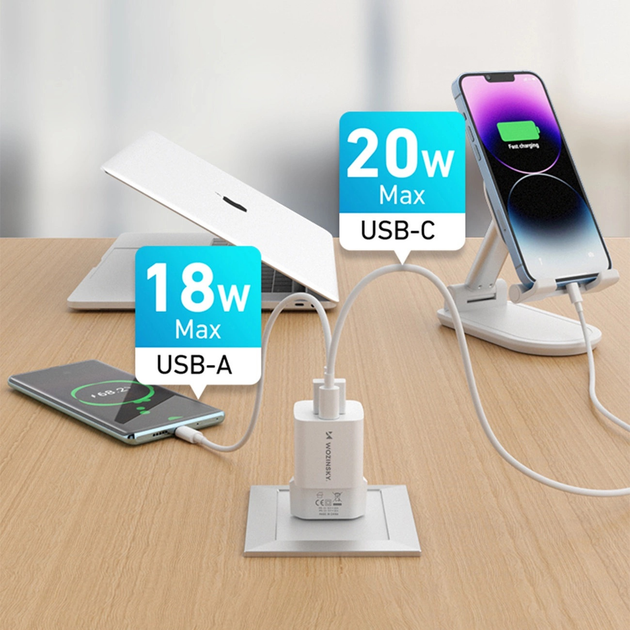 Ładowarka sieciowa Wozinsky WWCEAC GaN 33 W USB-A + USB-C White (5907769308109) - obraz 11