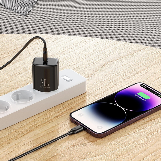 Мережевий зарядний пристрій JOYROOM JR-TCF06 PD 20 Вт GaN USB-C + кабель Lightning Black (6956116795191) - зображення 13