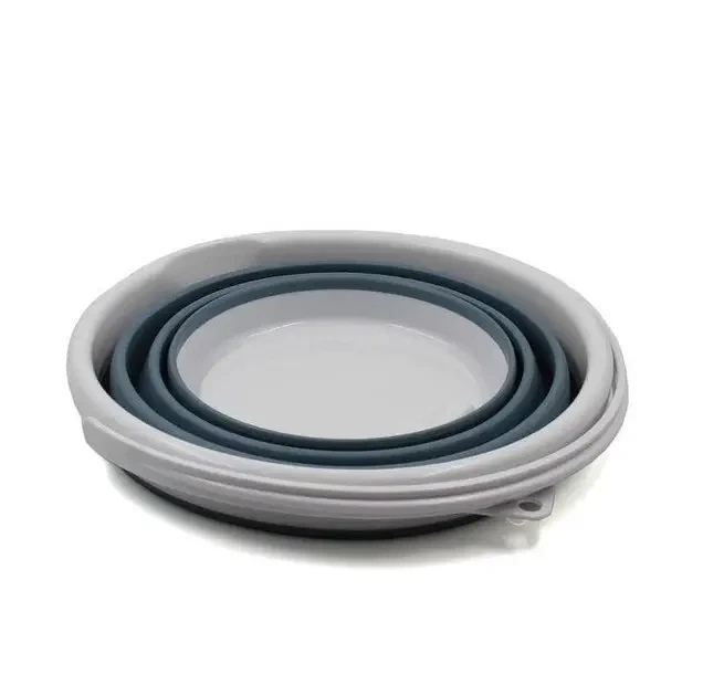 Складне туристичне силіконове відро Silicon bucket 10 л Сіре - Фото 7 Складне туристичне силіконове відро Silicon bucket 10 л Сіре - зображення 7