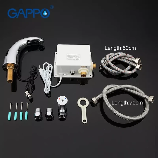 Змішувач сенсорний для умивальника GAPPO G517, хром - зображення 8