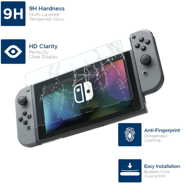 Закаленное защитное стекло Ricoddaa для Nintendo Switch 2.5D, 9H, 0,3 мм - изображение 8