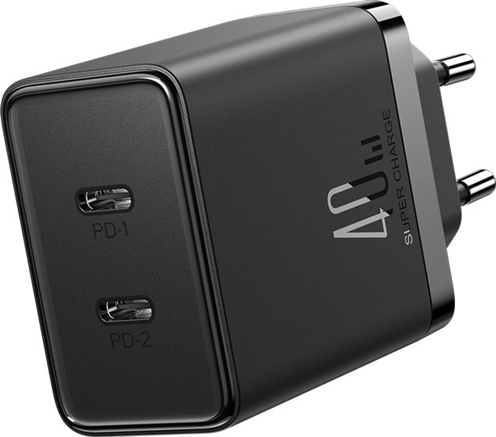 Ładowarka sieciowa JOYROOM JR-TCF09 PD 40 W 2 x USB-C Black (6941237111777) - obraz 5