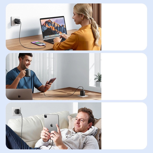 Ładowarka sieciowa JOYROOM JR-TCF09 PD 40 W 2 x USB-C Black (6941237111777) - obraz 12